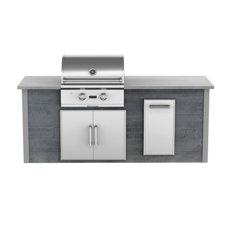 RTA Outdoor Living 88'' 3 BBQ Grill Island with 2 Burner Grill Wayfair